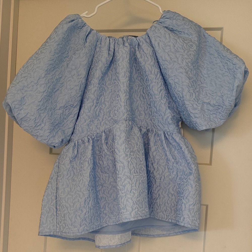 Hyacinth House Puff Sleeve Peplum Top